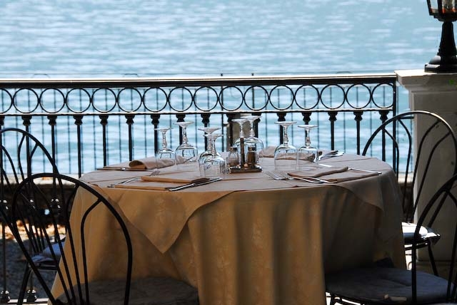 Dining by Lake Como
