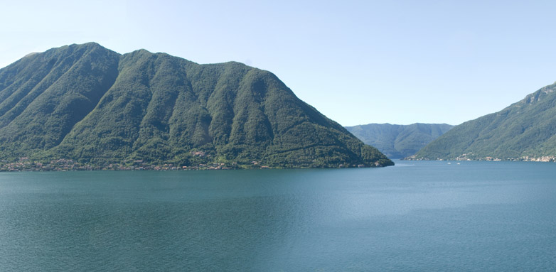 Stunning view of mountains rising from Lake Como